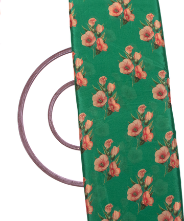 Green Colour Digital Floral Print Viscose Chinon Silk Fabric